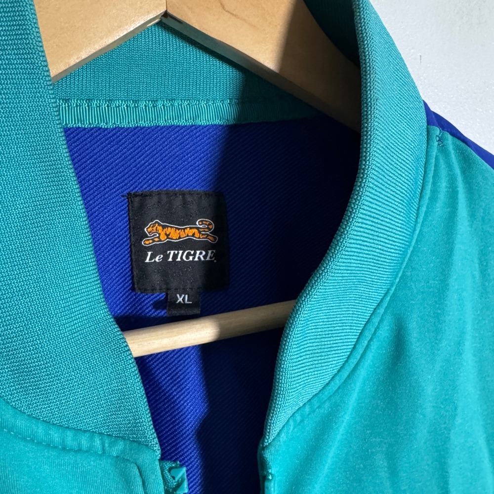 LE TIGRE Clothing Brand‎ Colorblock Track Jacket Zip Up Athletic Mens XL - Picture 2 of 6